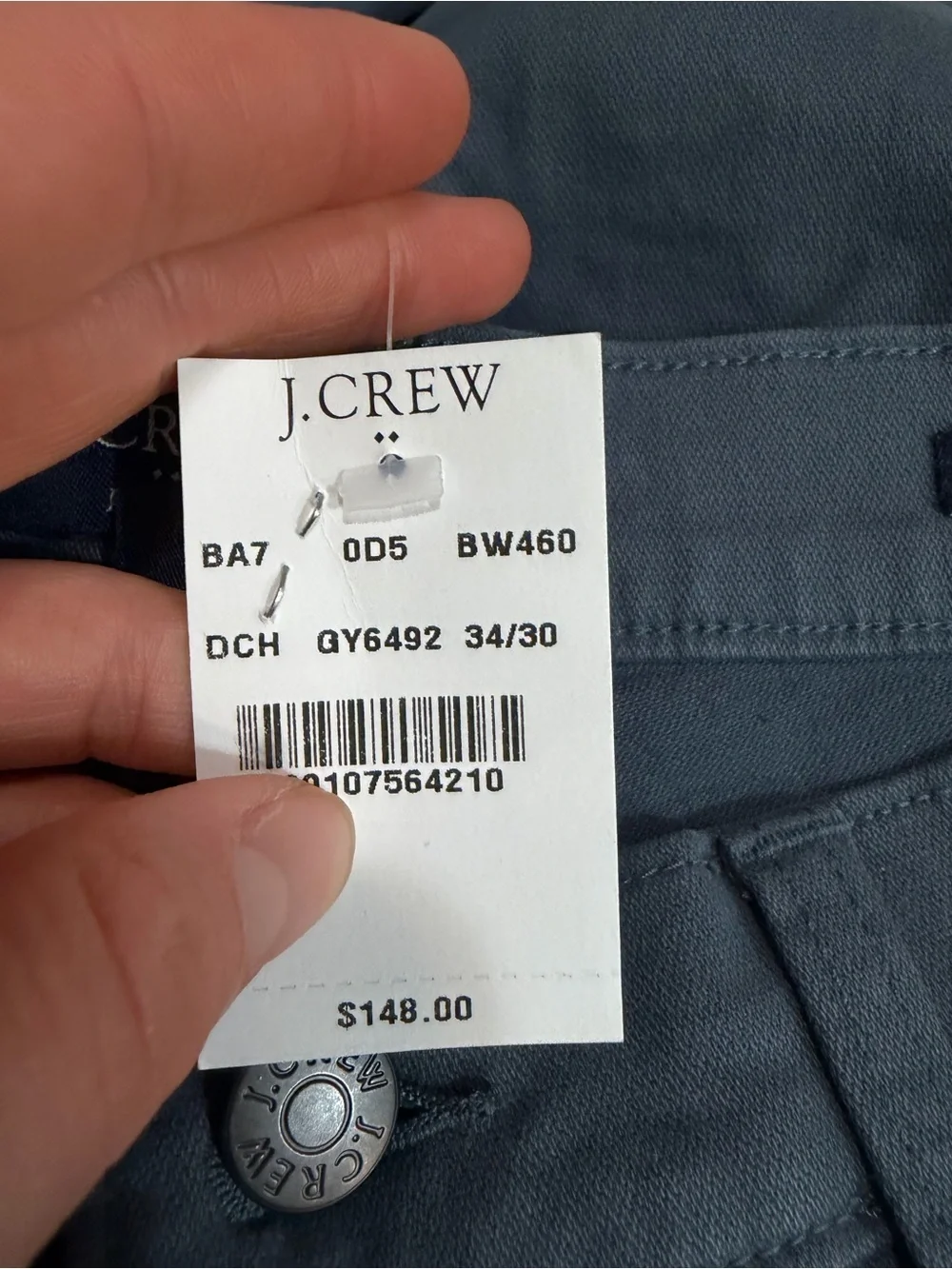 J crew opal blue Straight-fit garment-dyed five-pocket pant